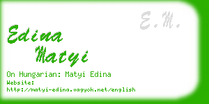 edina matyi business card